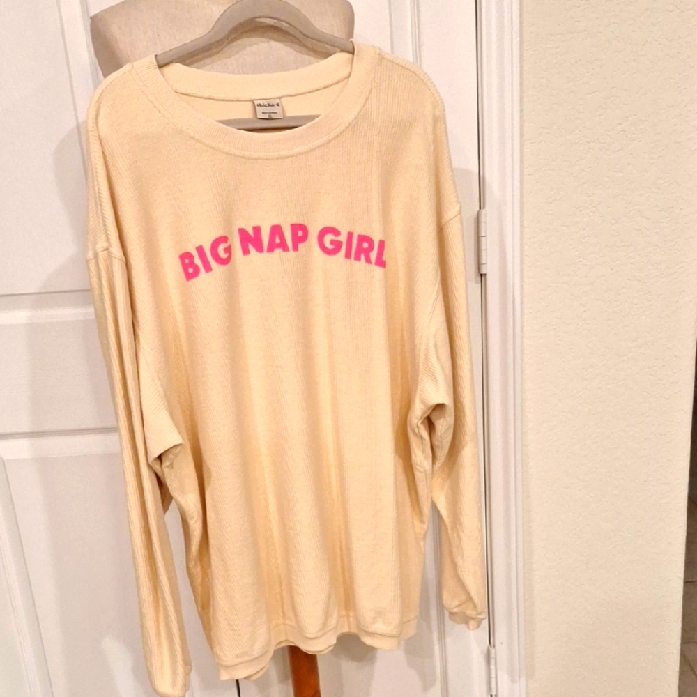 Chicka-d Cream and Pink Oversized Sweatshirt